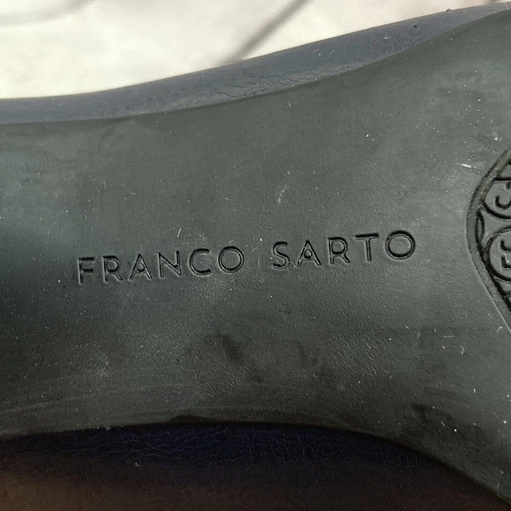 Franco Sarto Boots Womens 7M Rapport Blue Ankle Bootie Block Heel‎ Buckle - Picture 11 of 11